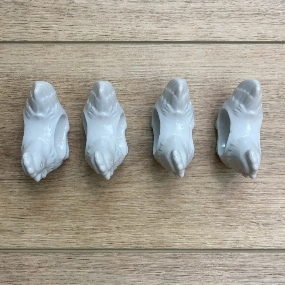 Vintage Porcelain Chicken‎ Napkin Rings